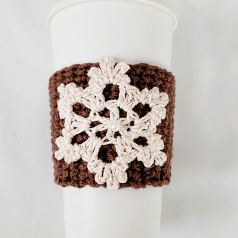 brown, cream snowflake yolandascreations